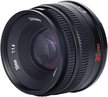 Lente 7artisans 35mm F1.4 Mark II APS-C para Canon RF