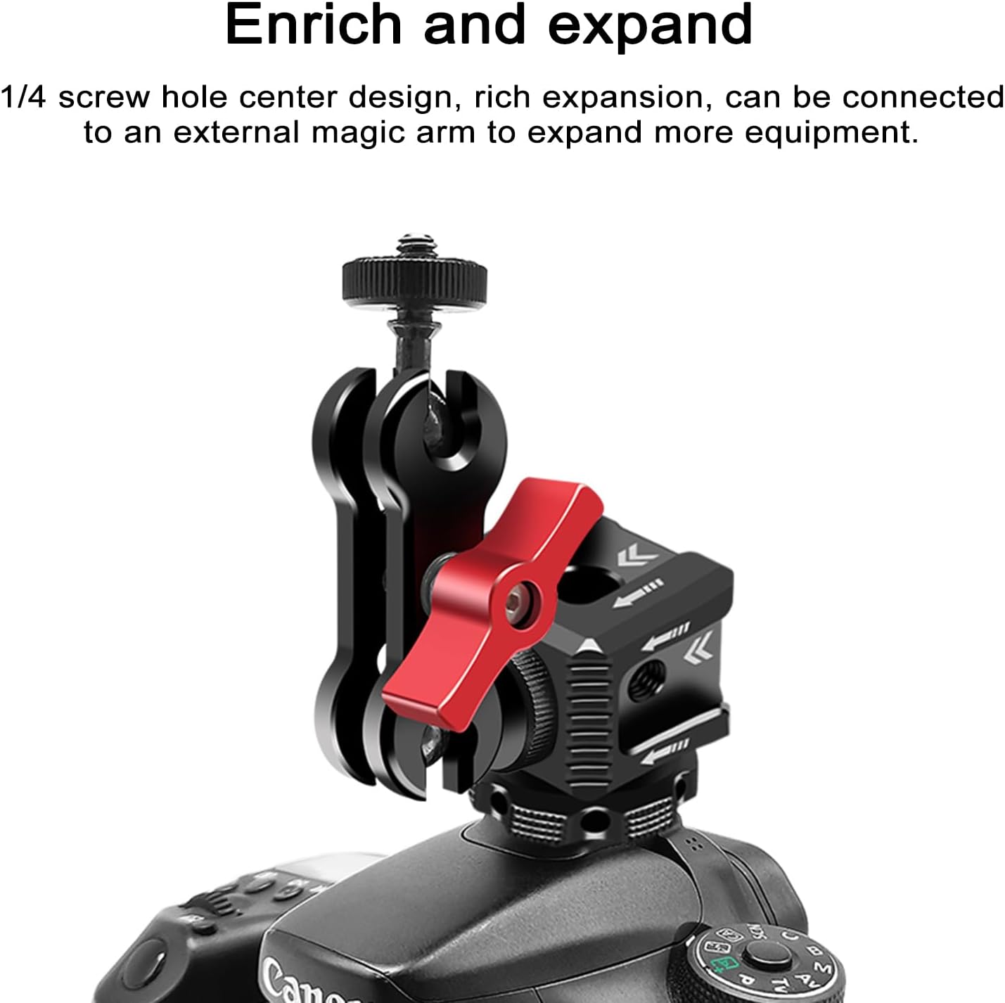 Suptig 3 Port Cold Shoe Mount with 1/4"-20 Thread for Camera Cage Flash LED Monitor Microphone etc.