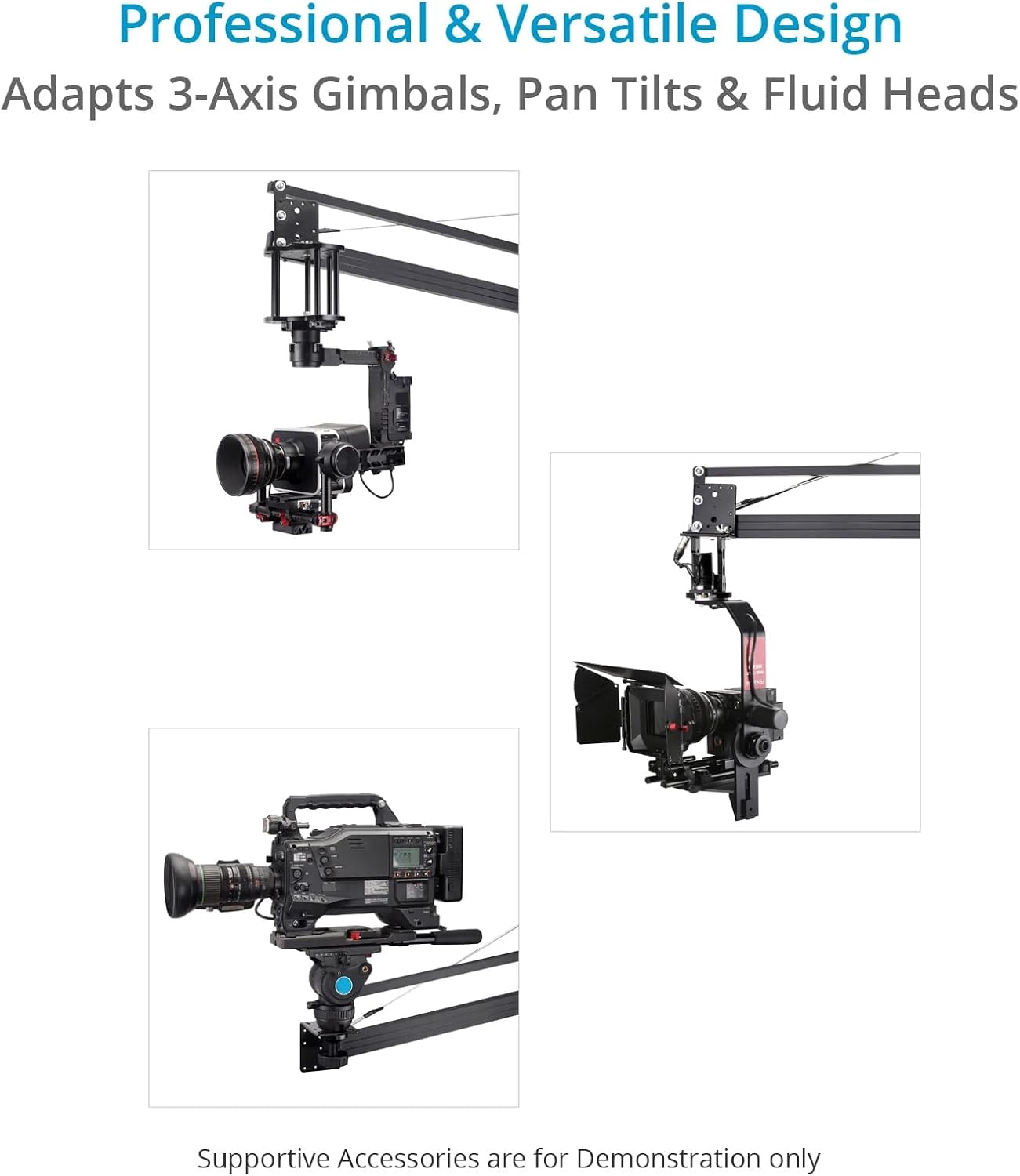 Grúa PROAIM 18ft Camera Crane Jib con Stand para Gimbals, Pan-Tilt & Fluid Head