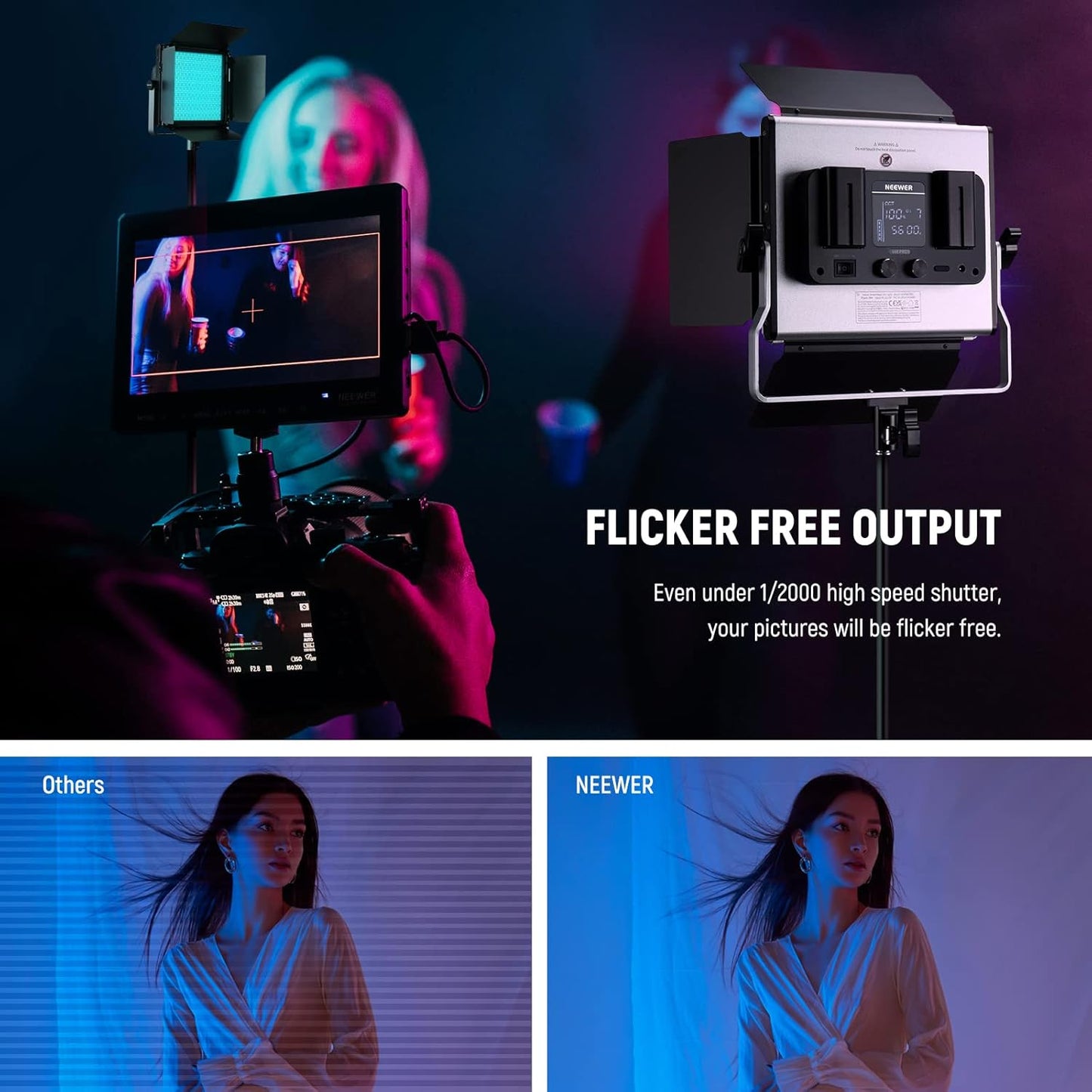 Luces LED NEEWER Upgraded 660 PRO II RGB con App Control & Tripodes