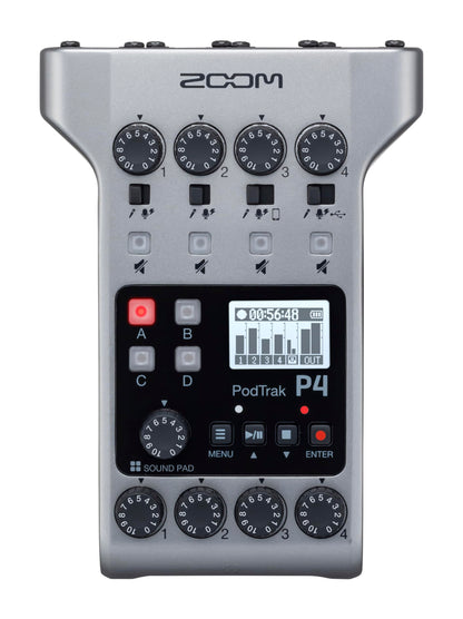 Zoom PodTrak P4 Podcast Recorder, Battery Powered.