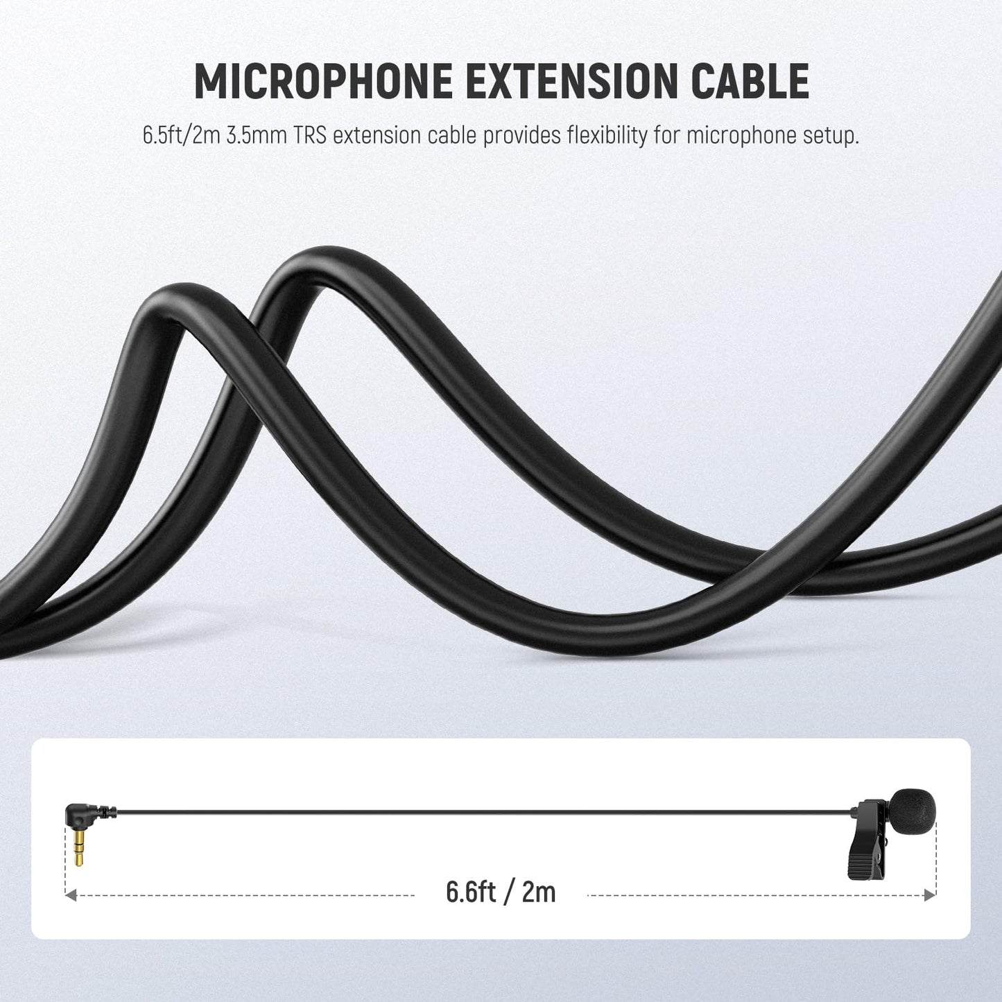 Micrófonos de solapa NEEWER CM5 (2 Cables), 3.9ft/1.2m - Omnidirectional Condenser 3.5mm