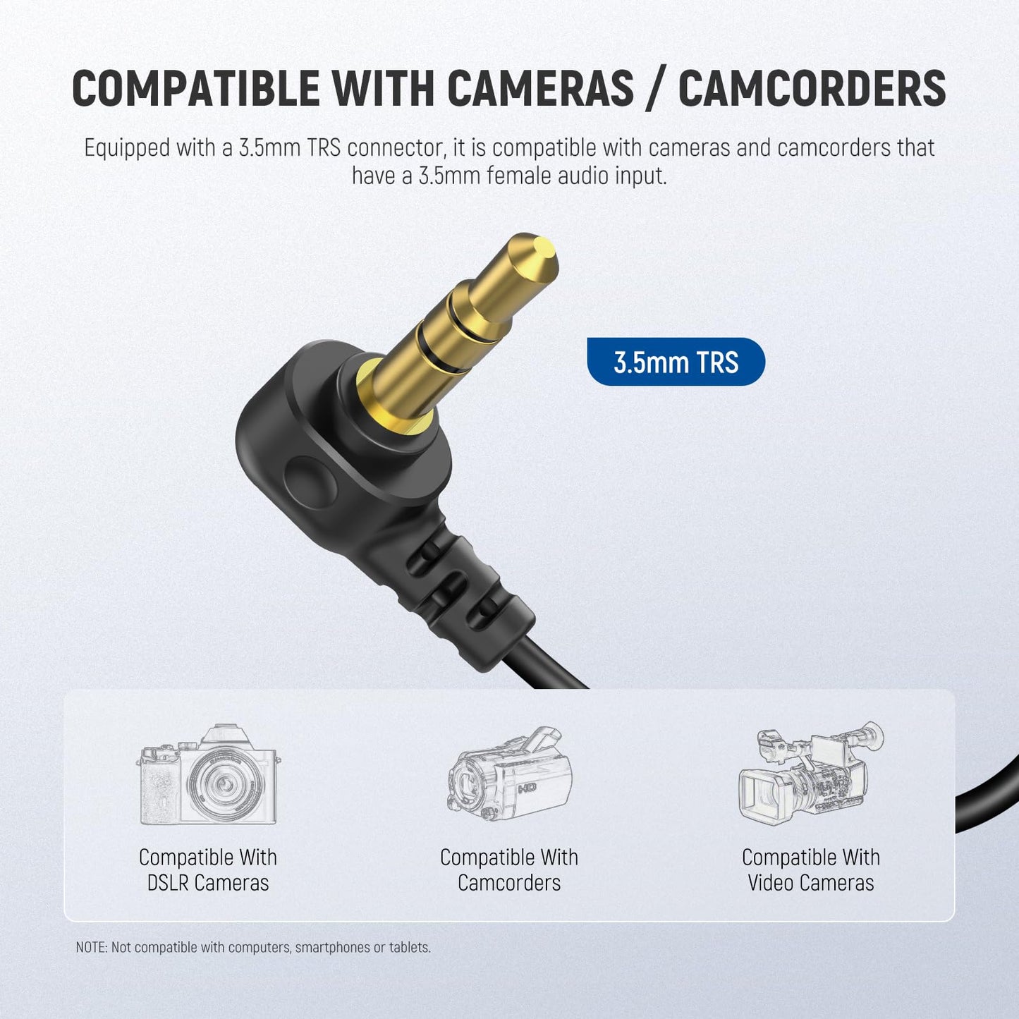 Micrófonos de solapa NEEWER CM5 (2 Cables), 3.9ft/1.2m - Omnidirectional Condenser 3.5mm