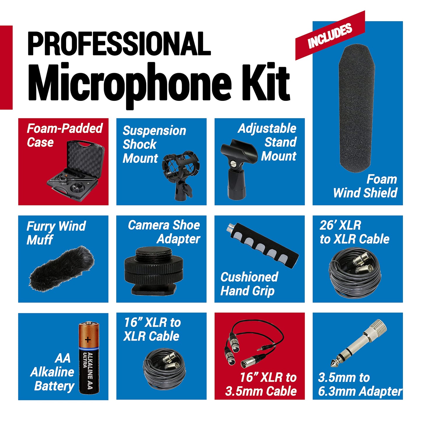 Micrófono Boom Shotgun VidPro XM-88 Kit