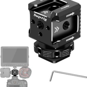 Suptig 3 Port Cold Shoe Mount with 1/4"-20 Thread for Camera Cage Flash LED Monitor Microphone etc.