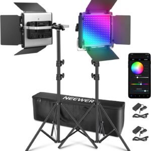 Luces LED NEEWER Upgraded 660 PRO II RGB con App Control & Tripodes