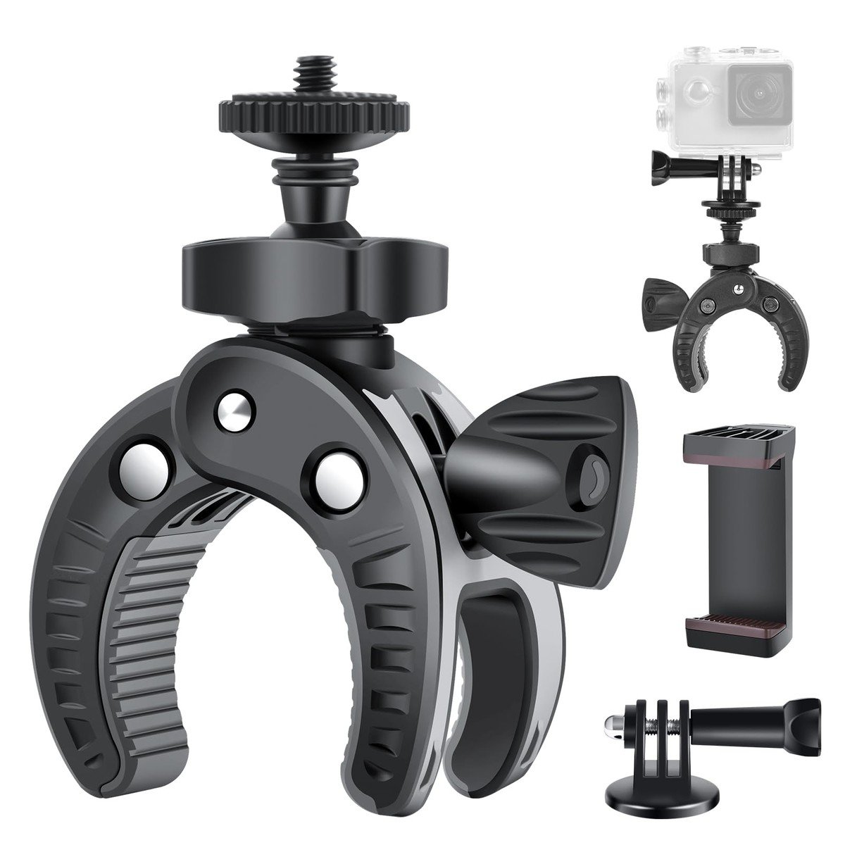 UTEBIT Camera Mount Clamp - Pinza Universal con Rotula 360°