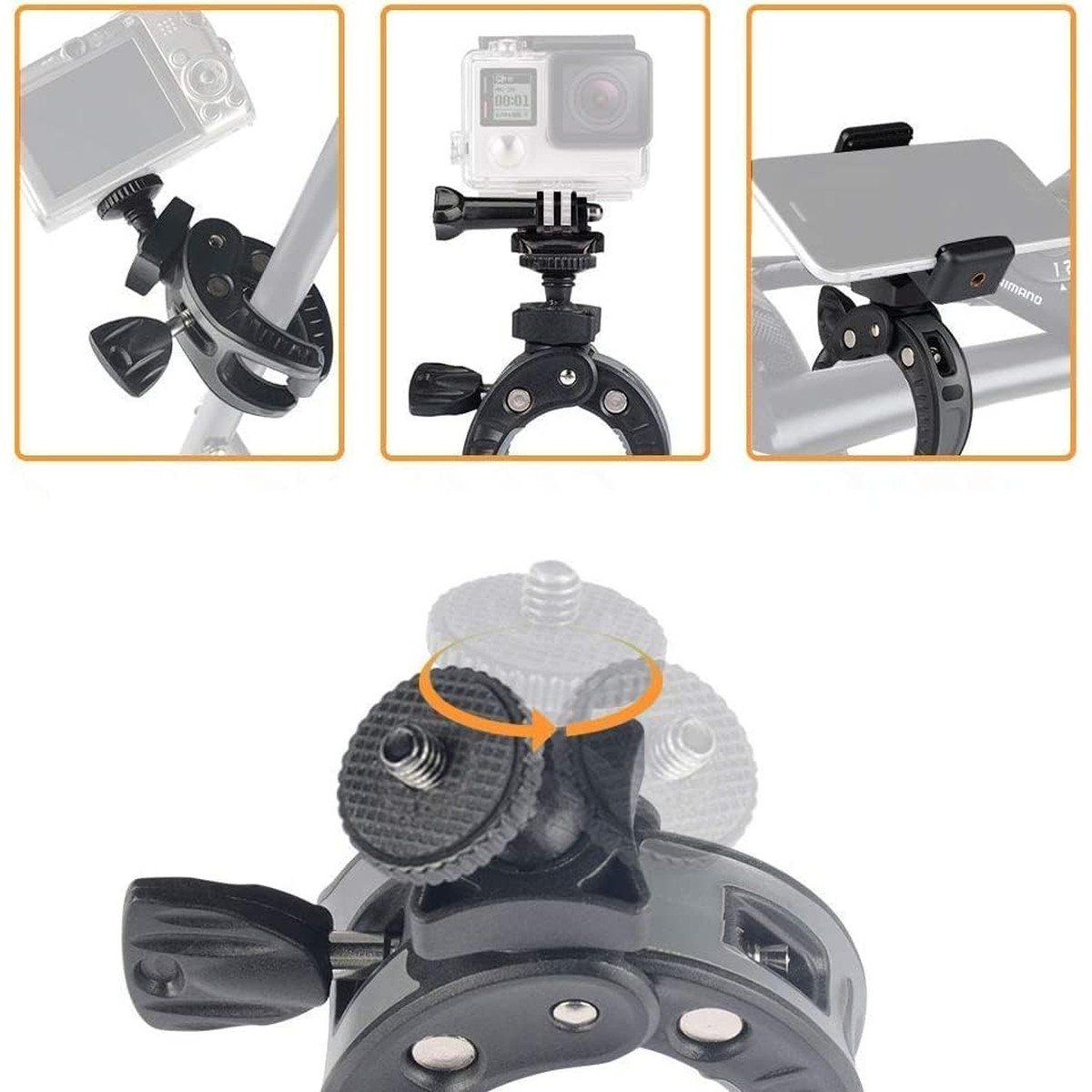 UTEBIT Camera Mount Clamp - Pinza Universal con Rotula 360° - Imagen 3